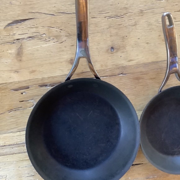 2pc Anolon Nouvelle Copper Enhanced  Induction Pans skillets 10 and 8.5 inch - Picture 8 of 14